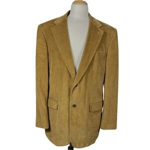Corduroy Blazer Sport Coat Lands' End Men 43L Golden Brown Traditional Sportsman